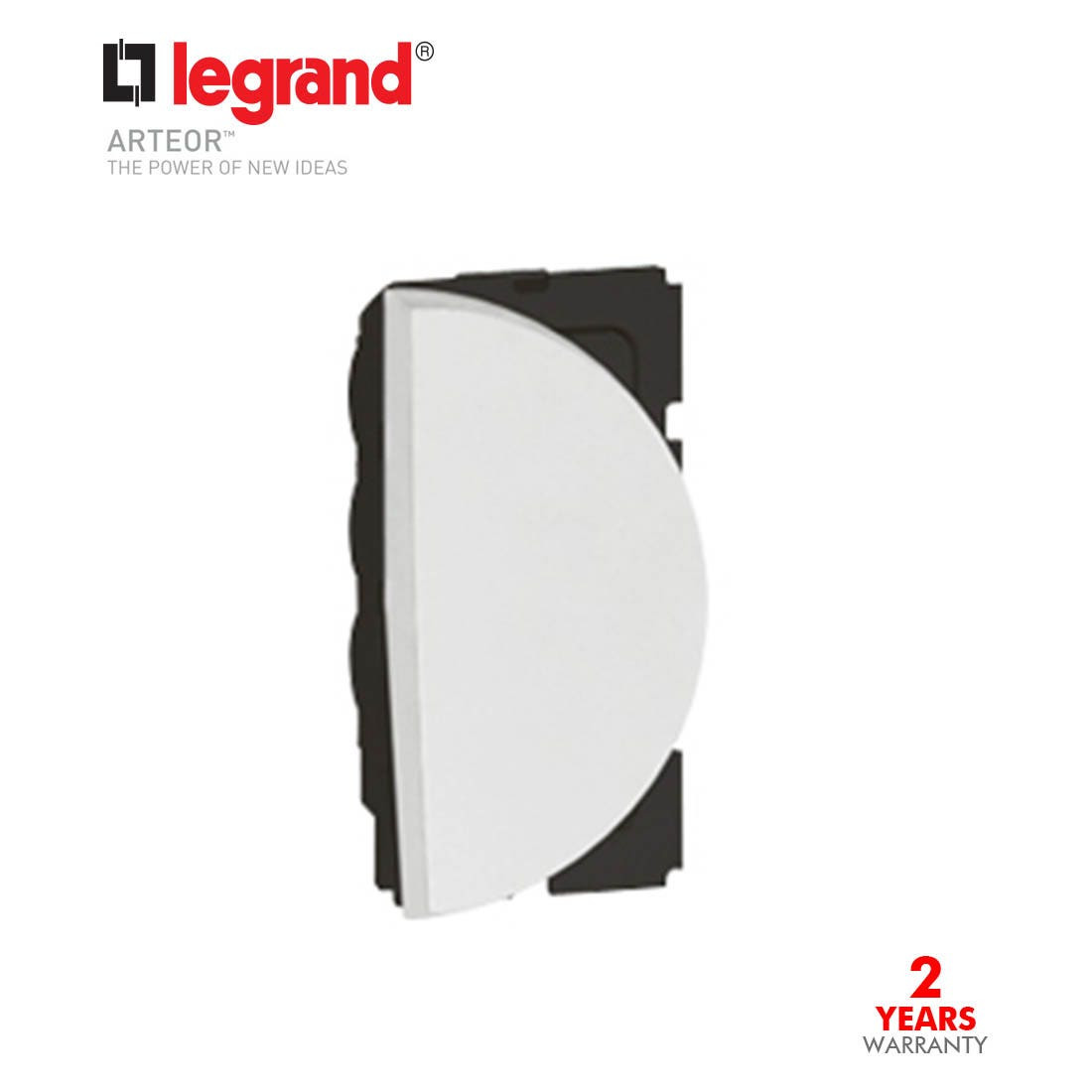 LEGRAND - 1-Way Switch Arteor, 10 AX 250 V~, Round, 1 Right Modules, White