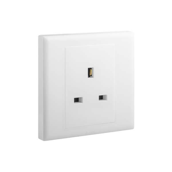 LEGRAND - Socket Eloe, BS, 1 Gang, Unswitched, 13A, 250V, White
