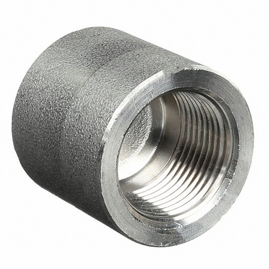 Round Cap, 316L Stainless Steel, 1Inch Fitting Pipe Size, Female NPT, Class 3000, 1 5/8Inch Overall Lg