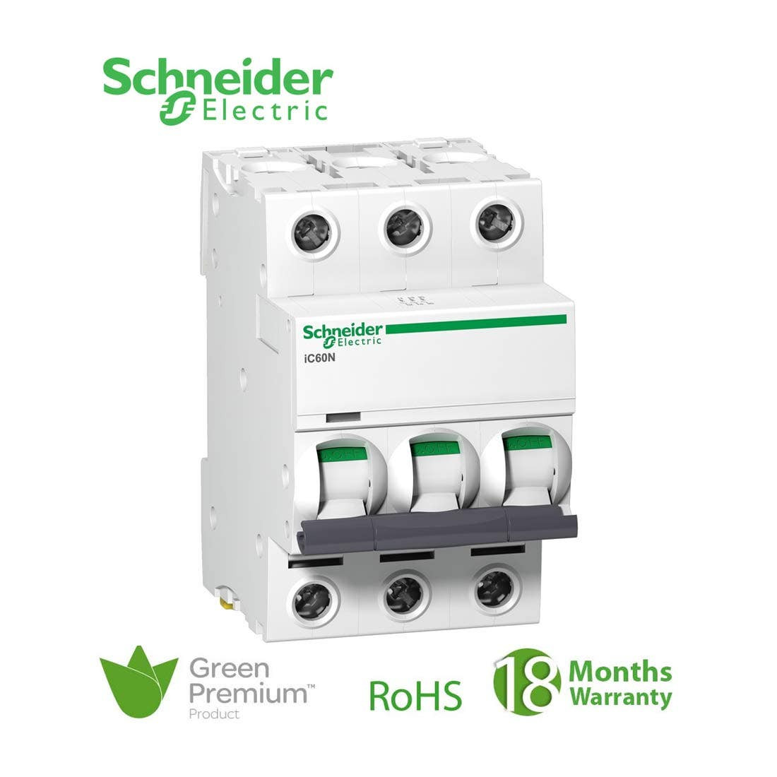 SCHNEIDER - MCB Breaker, Acti9 iC60N, 3P, 40A, D curve 