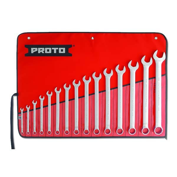 PROTO - Full Polish Combination ASD Wrench Set, 15 Pieces, 12 Point
