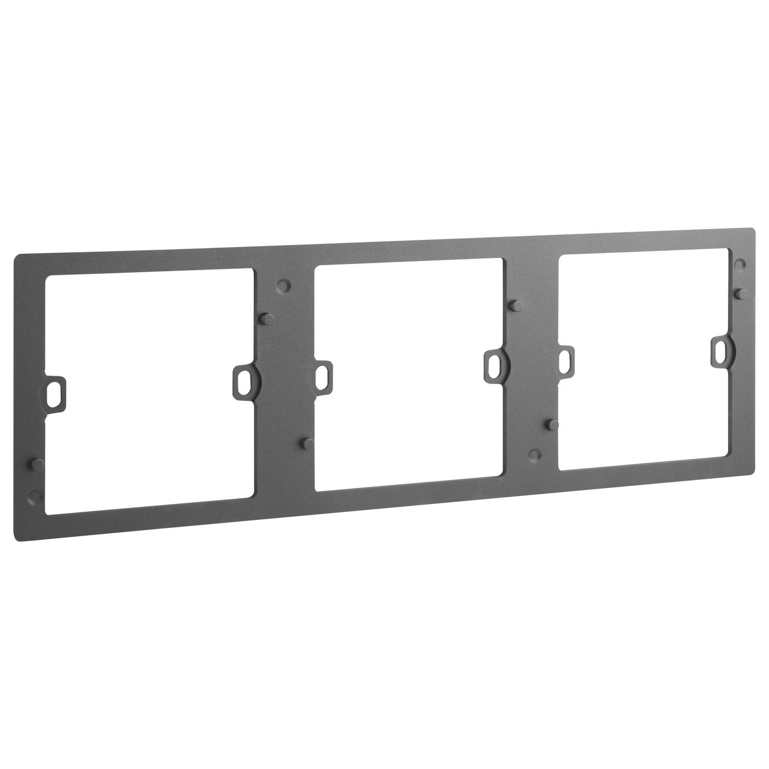 LEGRAND - Support Frame/Front Plate Mallia, 3 Gang, Dark Silver