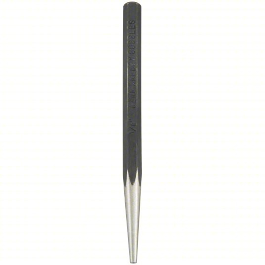Starting Punch, 3/8 inch Shank Width, 6-inch Overall Length, Hexagon, Flat