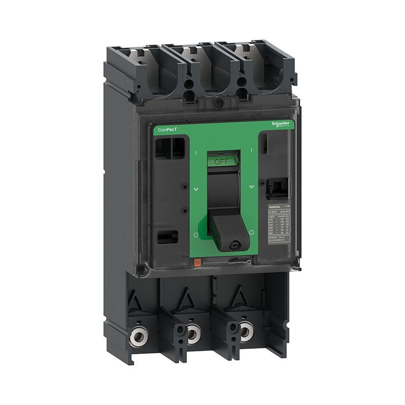 SCHNEIDER - MCCB Breaker Basic Frame, ComPacT NSX400H, 400A, 3P, 70kA at 415VAC 50/60 Hz, w/o Trip Unit