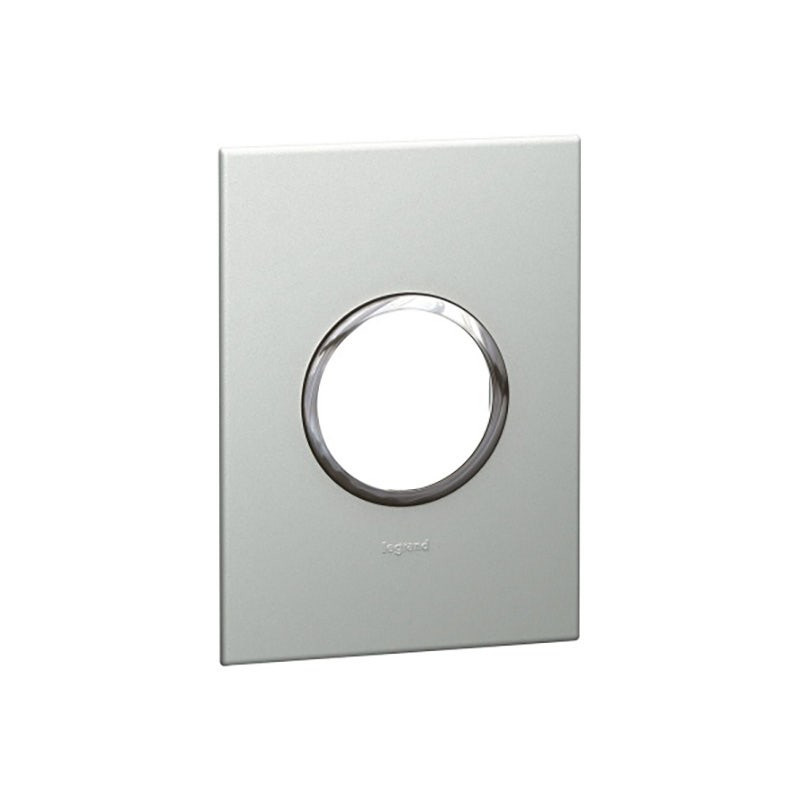 LEGRAND - Plate Arteor, US, 2 Modules, Round, 2"x4", Pearl Aluminium