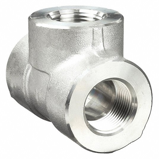Tee, 316 Stainless Steel, 1/2Inch x 1/2Inch x 1/2Inch Fitting Pipe Size, Class 3000