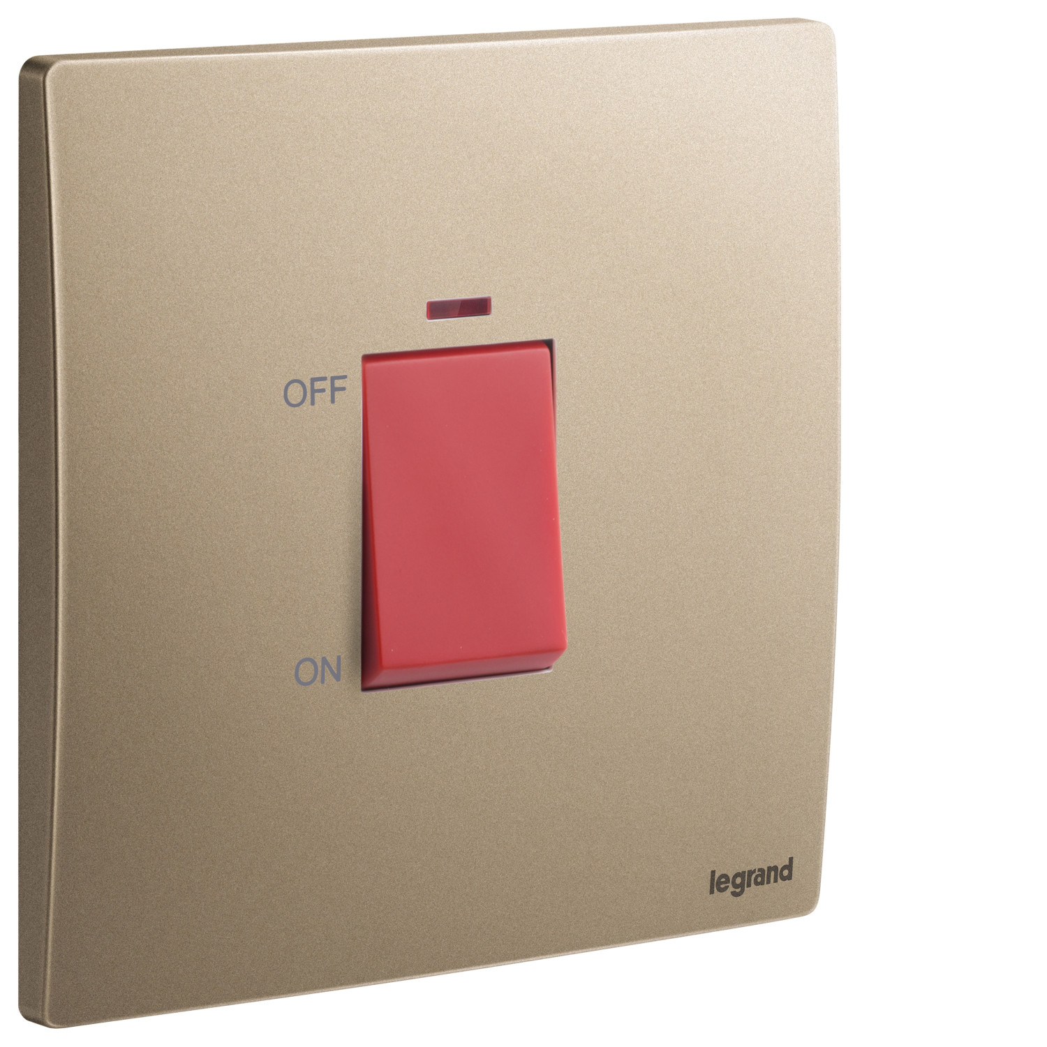 LEGRAND - Double Pole Switch Mallia, 1 Gang, 1 Way with LED Indicator, 45 A, 250 V~, Dark Bronze