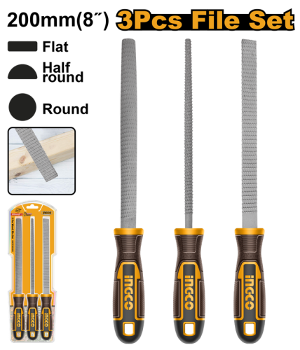3 Pcs wood file set Size 200mm 8“ طقم مبارد خشب 3 قطع 8 بوصة