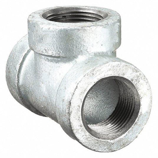 Tee, Malleable Iron, 1/4Inch x 1/4Inch x 1/4Inch Pipe Size, NPT x NPT x NPT, Tee