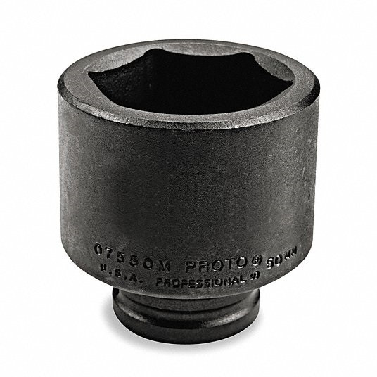 Impact Socket, Socket Size 2 in, 6-Point, Drive Size 3/4 in
