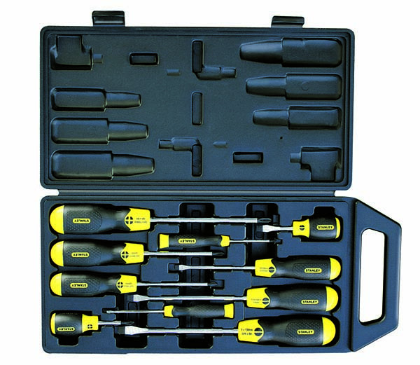 STANLEY, Cushion Grip 10Pcs Screw Driver Set Philips / Flat