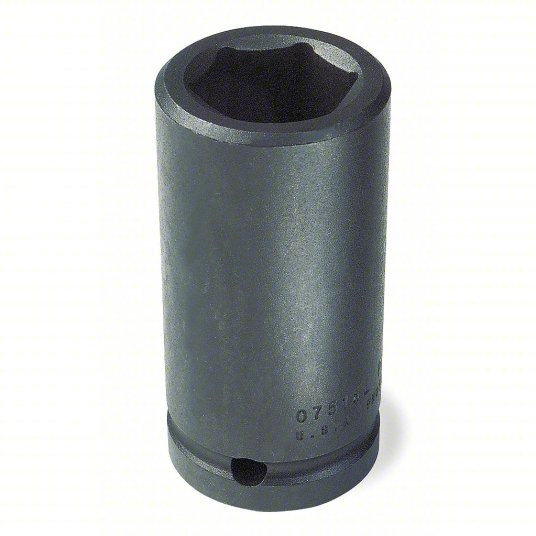 Impact Socket, 3/4 inch Drive Size, 1 7/8 inch Socket Size, 6-Point, Deep, Black Oxide