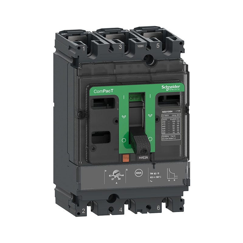 شنايدر - قاطع 200 أمبير - 3 خط - NSX250H, 70kA at 415VAC, TMD Trip Unit