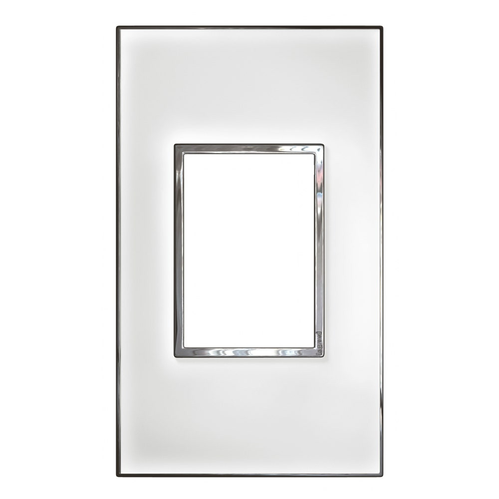 LEGRAND - Plate 2G 3Mod Sqr BS, Mirror White, Arteor