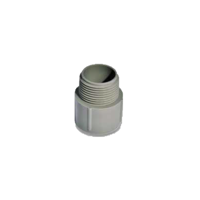 BAHRA CONDUIT - Male Adapter UPVC Nema Std 1/2", Grey