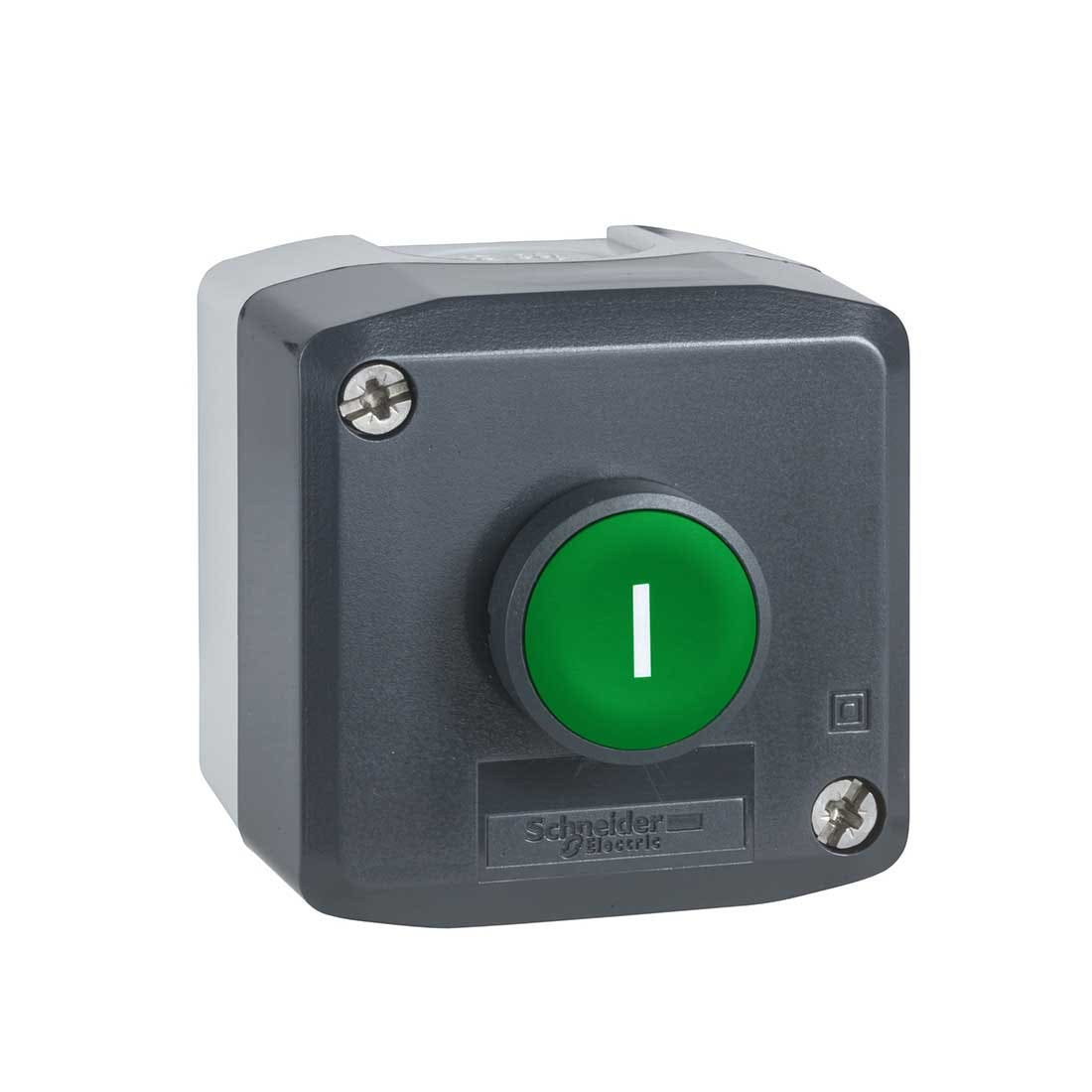 SCHNEIDER - Dark Grey Station, 1 Green Flush Pushbutton ˜22 Spring Return 1No "I"