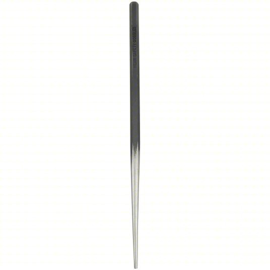 Drift Punch, 3/16 inch Tip Size, Hexagon, 3/8 inch Shank Width, 10 inch Overall Length, 5 inch Taper Length