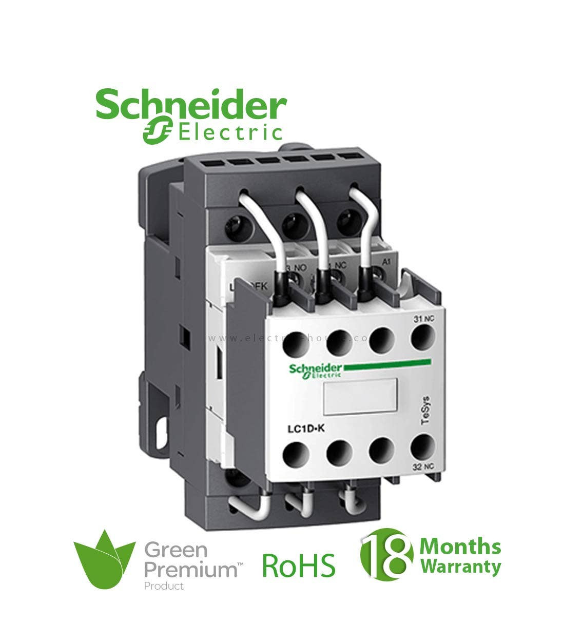 SCHNEIDER - Tesys Lc1D.K, Contactors For Capacitor Bank, 3P, 60 Kvar