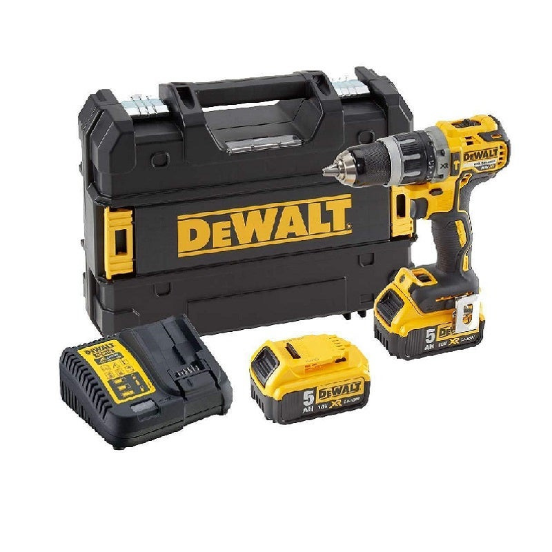 DEWALT - Cordless Compact Hammer Drill/Driver, Brushless, 13mm, 18V XR, 5Ah