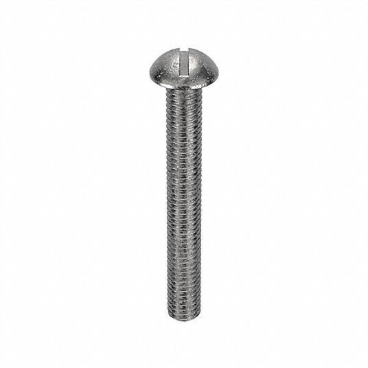 #10-32 Machine Screw, Round, Slotted, 18-8 (304) Stainless Steel, Plain, 1 1/2Inch Length