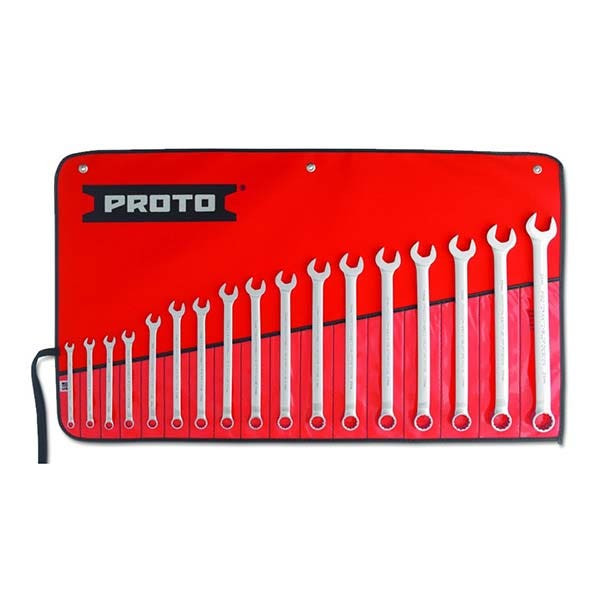 PROTO - Full Polish Metric Combination Wrench Set, 17 Pieces , 12 Point