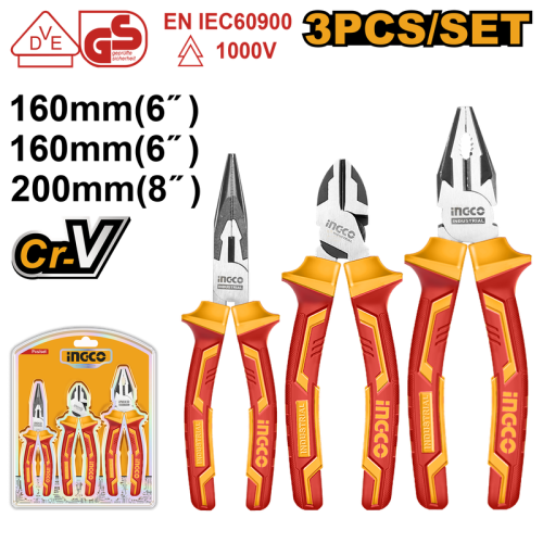 3Pcs insulated pliers set طقم زرادية 3 قطع معزول