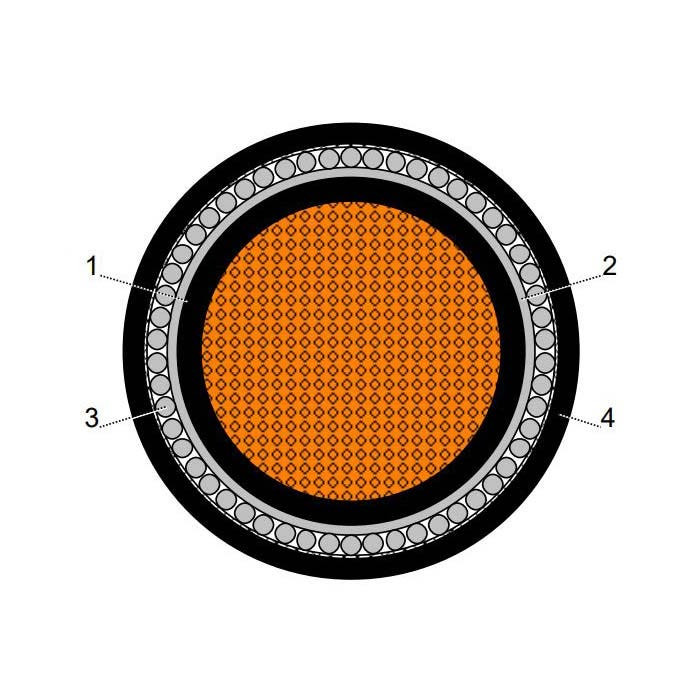 BAHRA CABLES - Power Cable Low Voltage, XLPE Copper AWA, 1x630mm, 600/1000V, Black - RMC IEC 60502-1 FR-IEC 60332-1