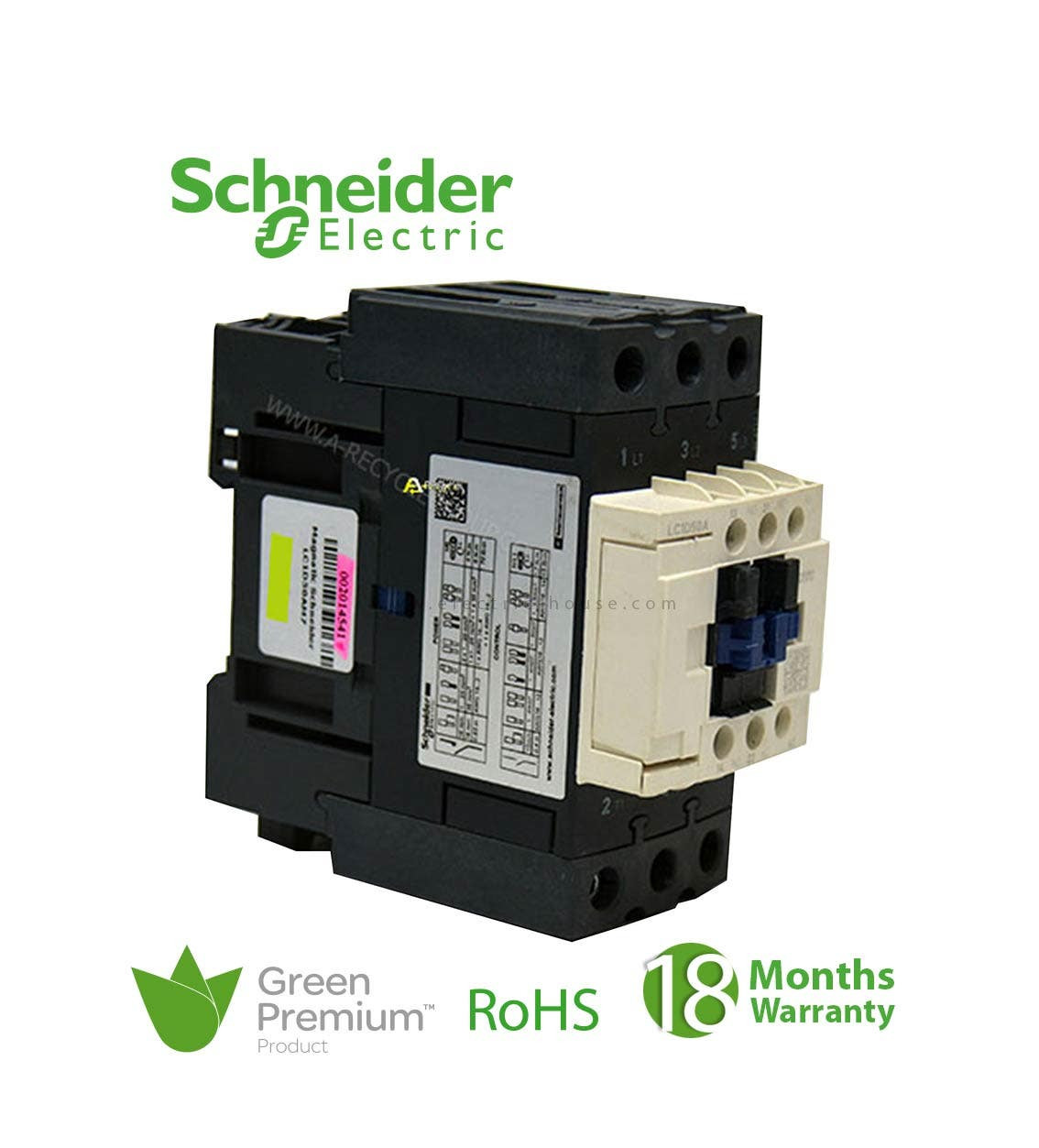 SCHNEIDER - Tesys D Contactor, 3P(3 No), AC-3, = 440 V 50 A, 220 V AC 50/60 Hz Coil