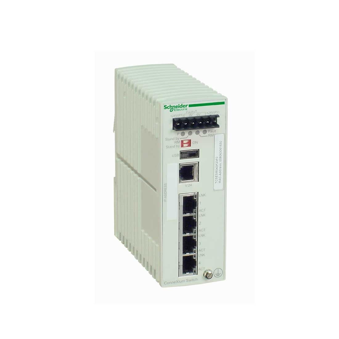 SCHNEIDER - Ethernet TCP/IPManaged Switch, Connexium, 4 Ports For Copper