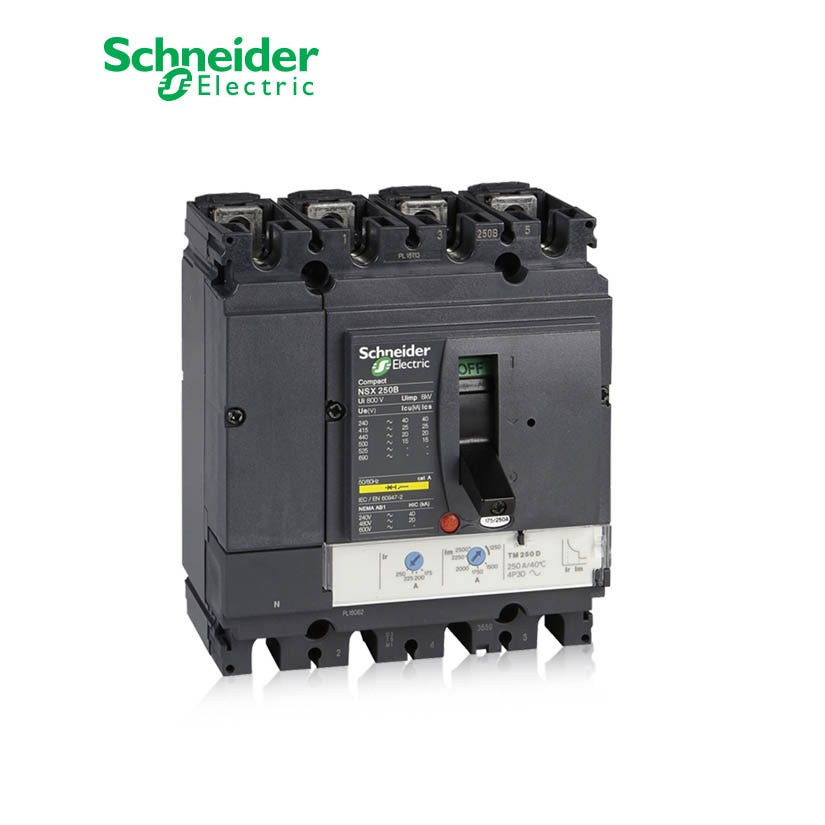 شنايدر - قاطع رئيسي 250 أمبير - ComPact NSX250N, 50kA at 415 VAC, TMD Trip Unit 250A, 4P 4d