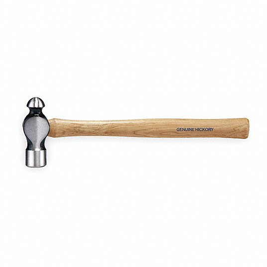 Ball Pein Hammer, Head Weight 8.0 Oz, Hickory Handle, Overall Length 11 3/4 inch