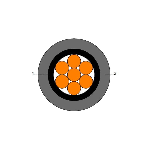 BAHRA CABLES - Power Cable Low Voltage, XLPE Copper, 1x10mm, 600/1000V, Black - RM IEC 60502-1 FR-IEC 60332-1
