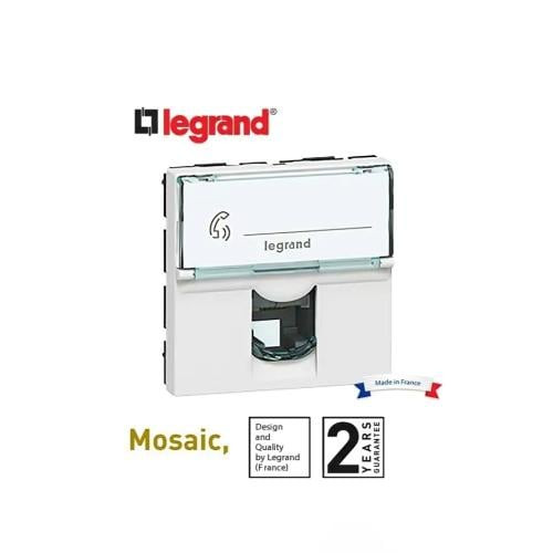 فيش تليفون موزاييك من ليجراند - موديول 2 - 1 جهات - RJ45-Cat. 6A UTP-LEG.76574