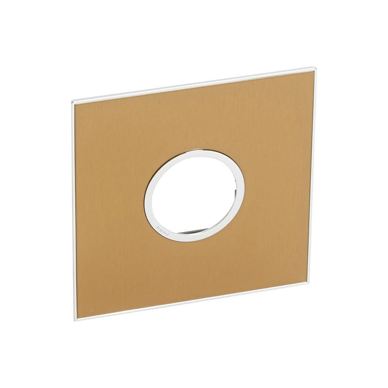 LEGRAND - Plate Arteor, US, Round, 2 Modules, 4''x4'', Gold Brass