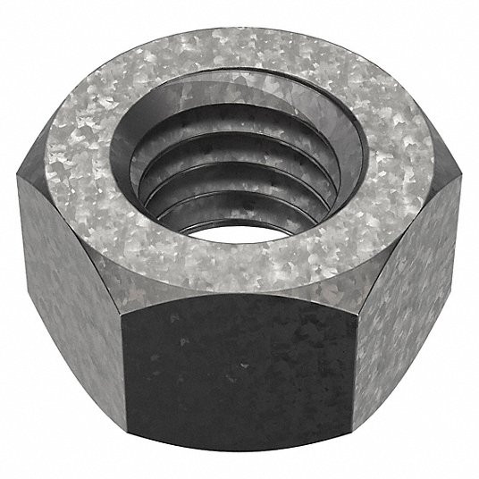 Hex Nut, Steel, Grade 2, Hot Dipped Galvanized, 3/8 "-16
