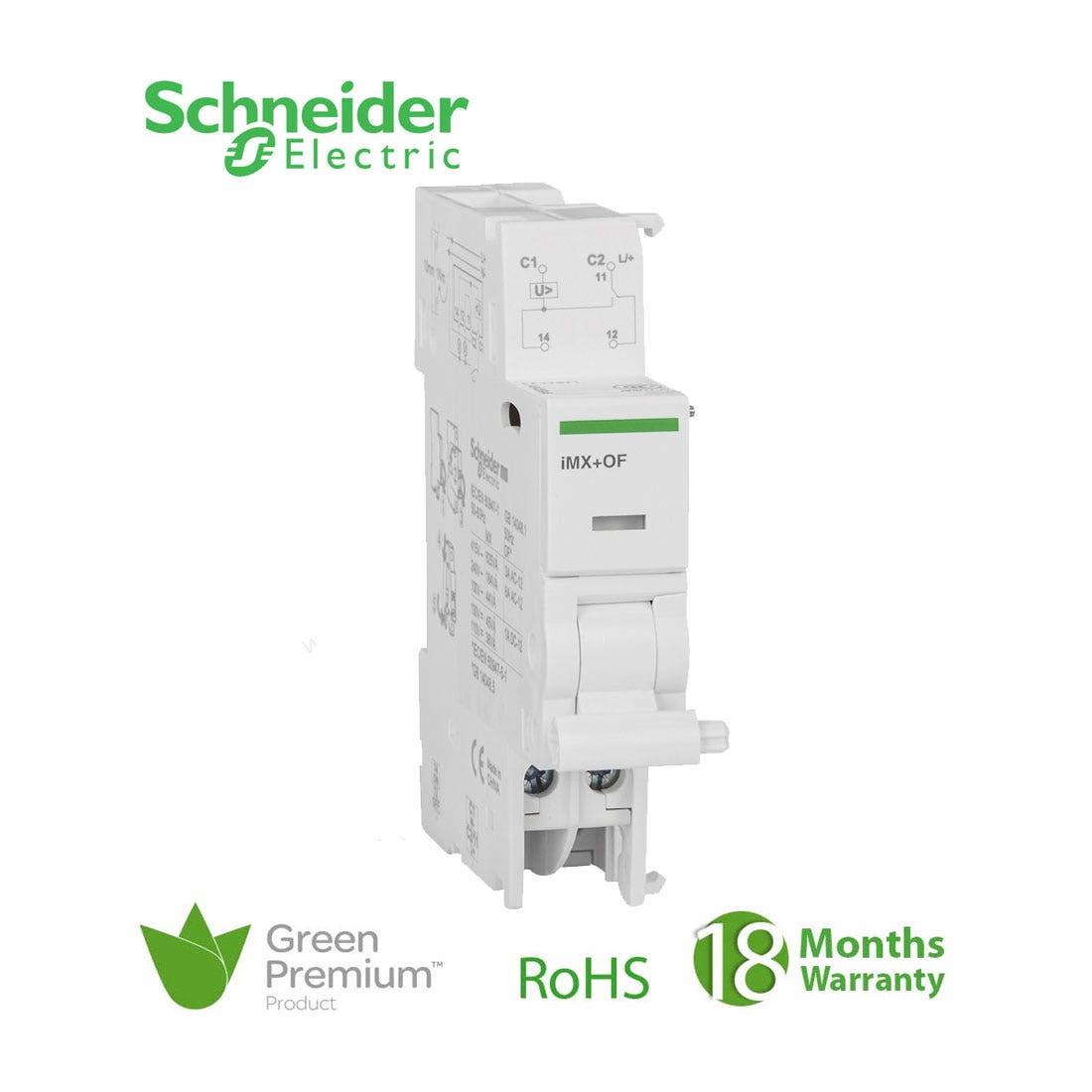 SCHNEIDER - Shunt Trip Release with OC Contact, Acti9, iMX + OF, Voltage Release, 100...415 VAC