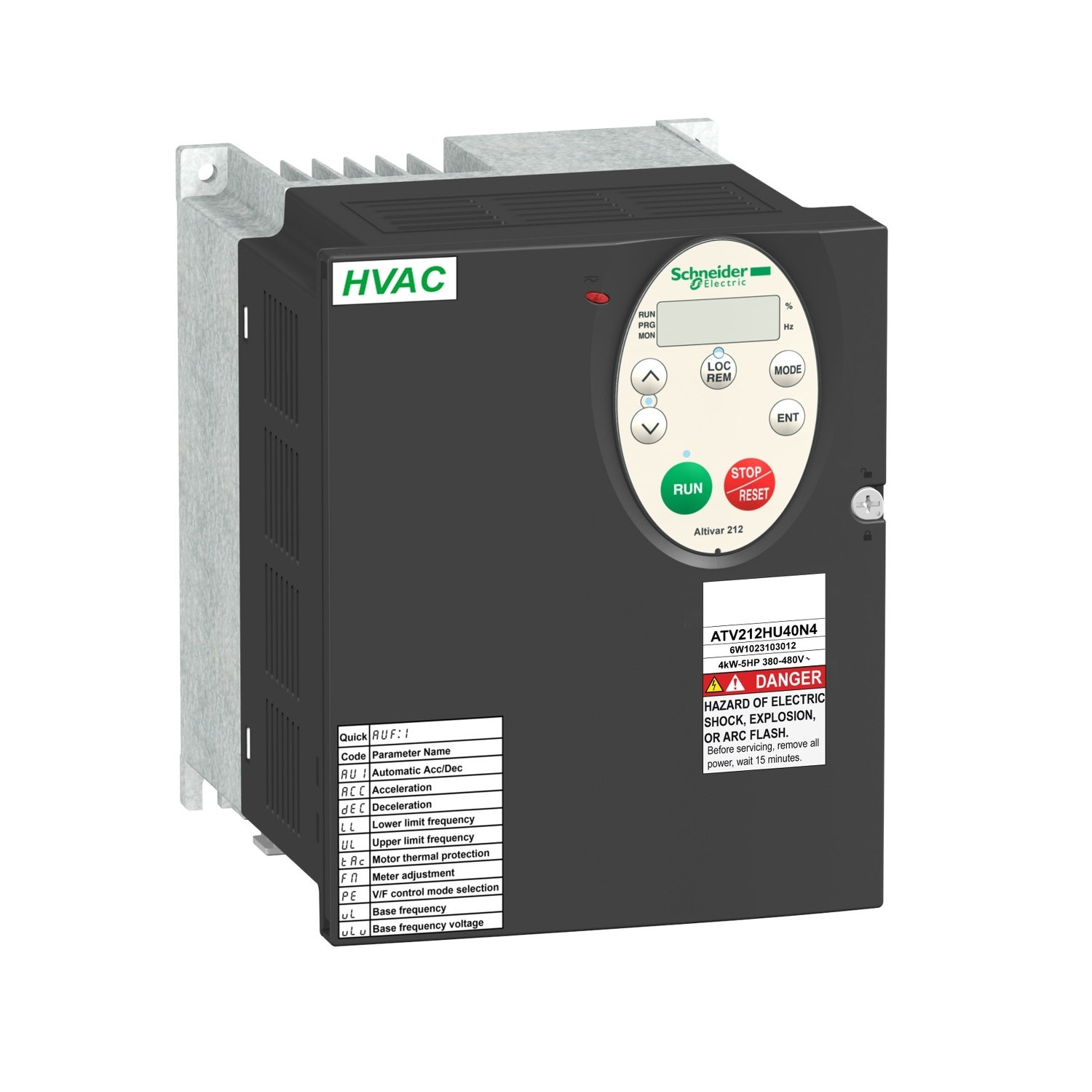 SCHNEIDER - Variable Speed Drive ATV212, 4Kw, 5Hp, 480V, 3PH, EMC, IP21