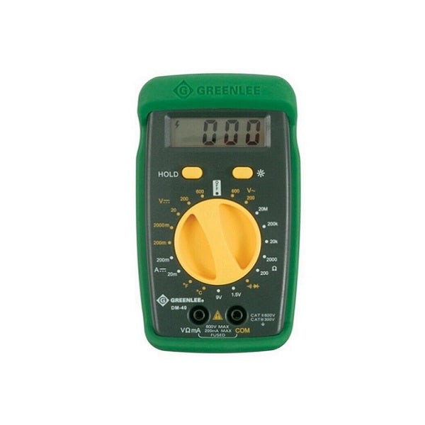 GREENLEE - Multimeter, AC/DC, 10A, 600V, with Temperature (DM-40)