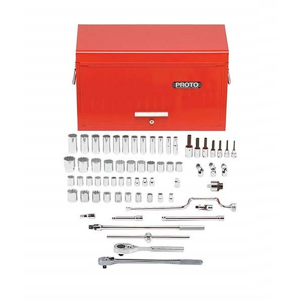 PROTO - 1/2" Drive Combination Socket Set, 65 Pieces, 8 and 12 Point
