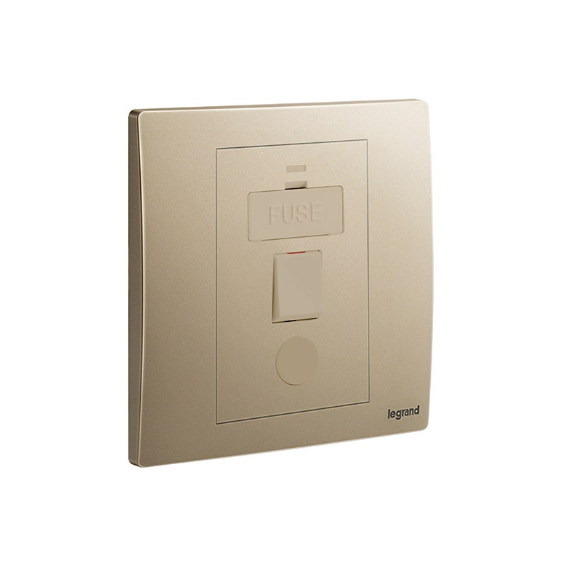 LEGRAND - Fused Connection Unit Mallia Senses, 1 Gang, Switched, 13A 250V, with Cord Outlet, Dark Bronze