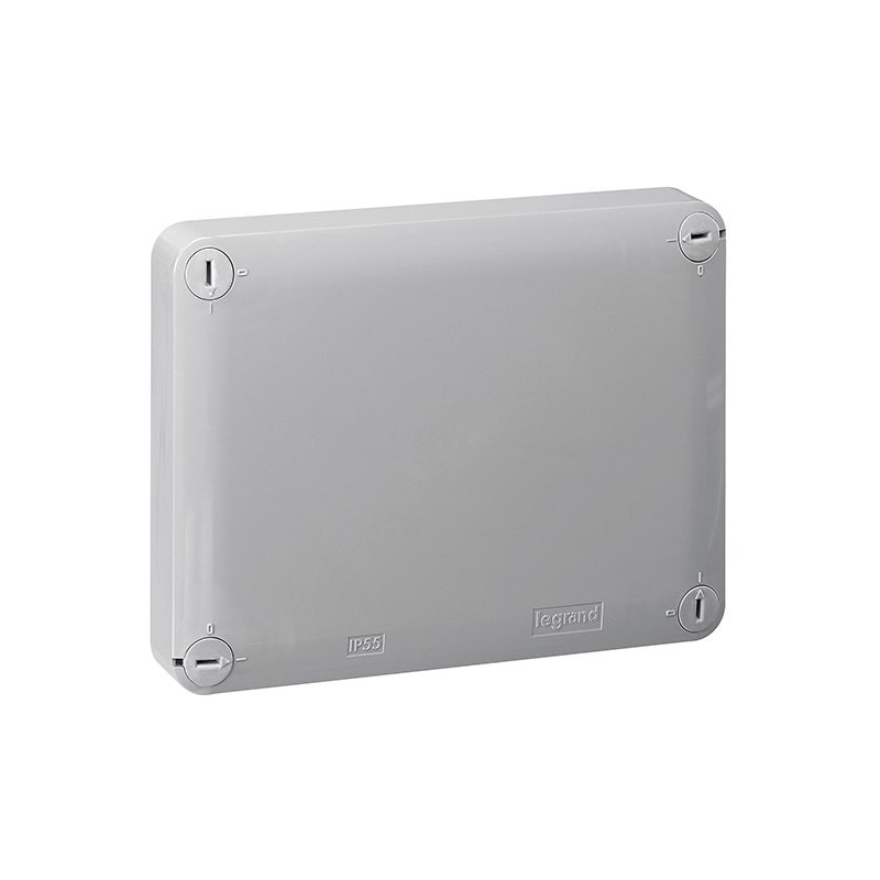 LEGRAND - Junction Box Plexo, 20 Glands, IP55, 155x110x74mm, Rectangular, Grey/Red