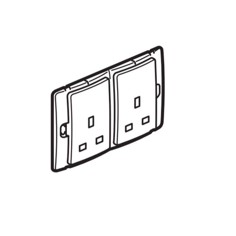 DISCONTINUED LEGRAND - British Standard Socket Outlet Mallia, Unswitched, 2 Gang, 13 A 250 V~