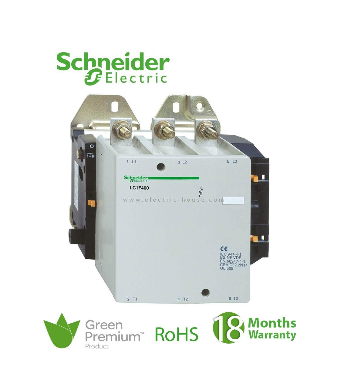 SCHNEIDER - Tesys F Contactor, 3P (3 No), AC-3, = 440 V 185 A, Coil 220 V Ac