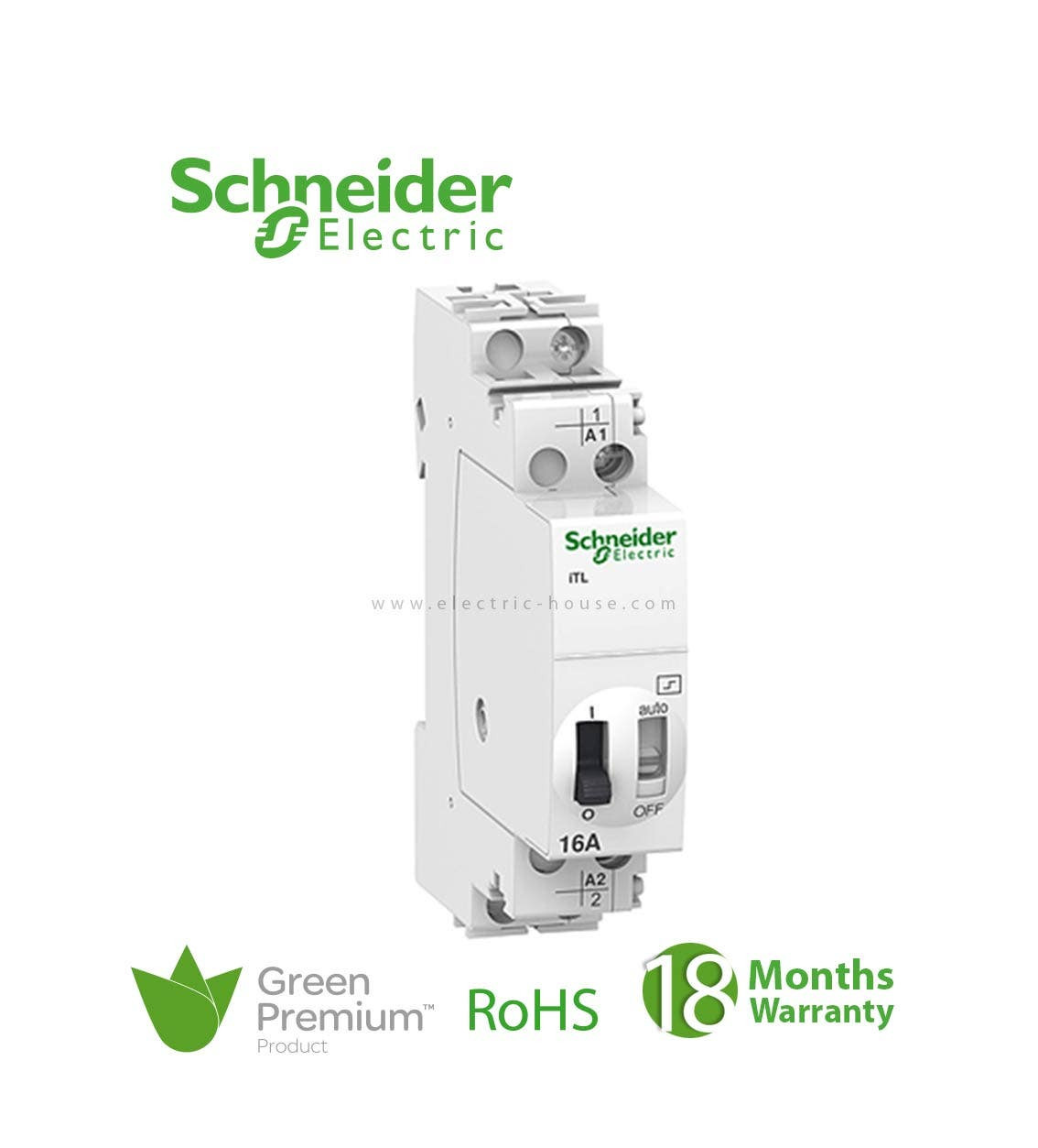 SCHNEIDER - Impulse Relay ITL, 1P, 1No, 16A, Coil 110 V DC, 230-240 V AC 50/60Hz