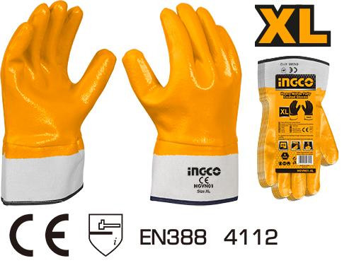 Nitrile Gloves,Fully Coated Gloves XLقفازات نيتريل ثقيلة مطلية بالكامل