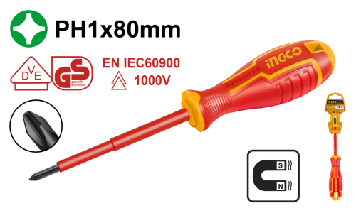 Insulated screwdriver PH1×80mmمفك معزول صليبة فليبس