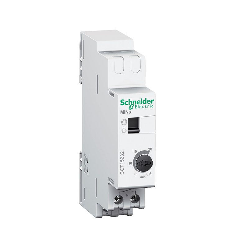 SCHNEIDER - Silent Electronic Timer, Acti9 - MINs, Adjustable From 0.5 to 20 Minutes