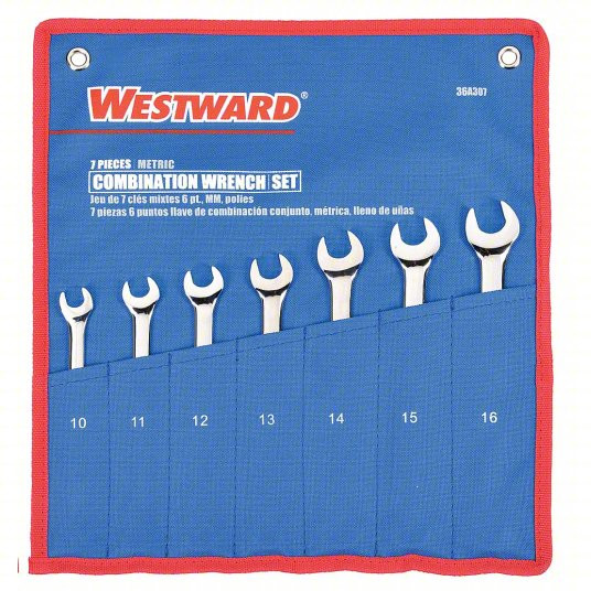 Combination Wrench Set, Full Polish, 7 PC