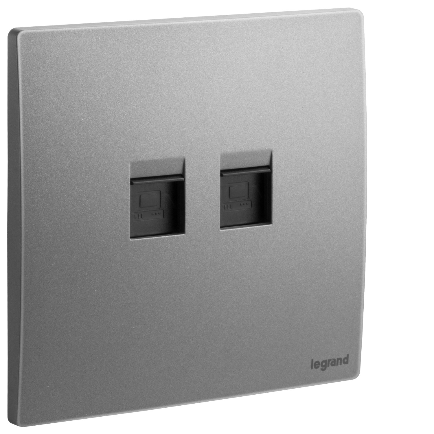 LEGRAND - Data Socket Mallia, Double RJ 45, Category 6, UTP, Dark Silver