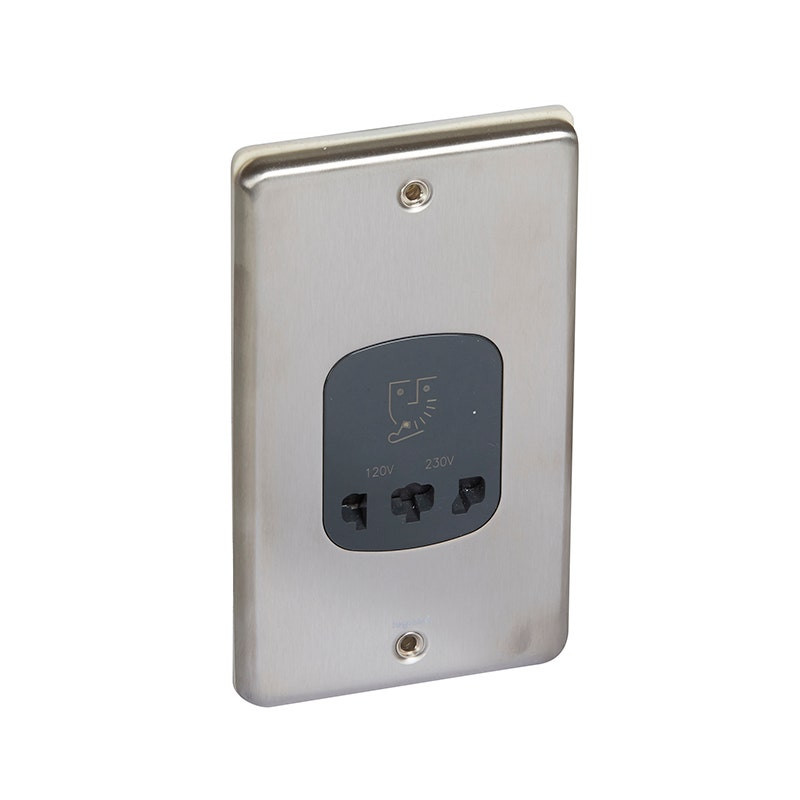 LEGRAND - Shaver Socket Synergy Authentic, 240/115V, Brushed Stainless Steel